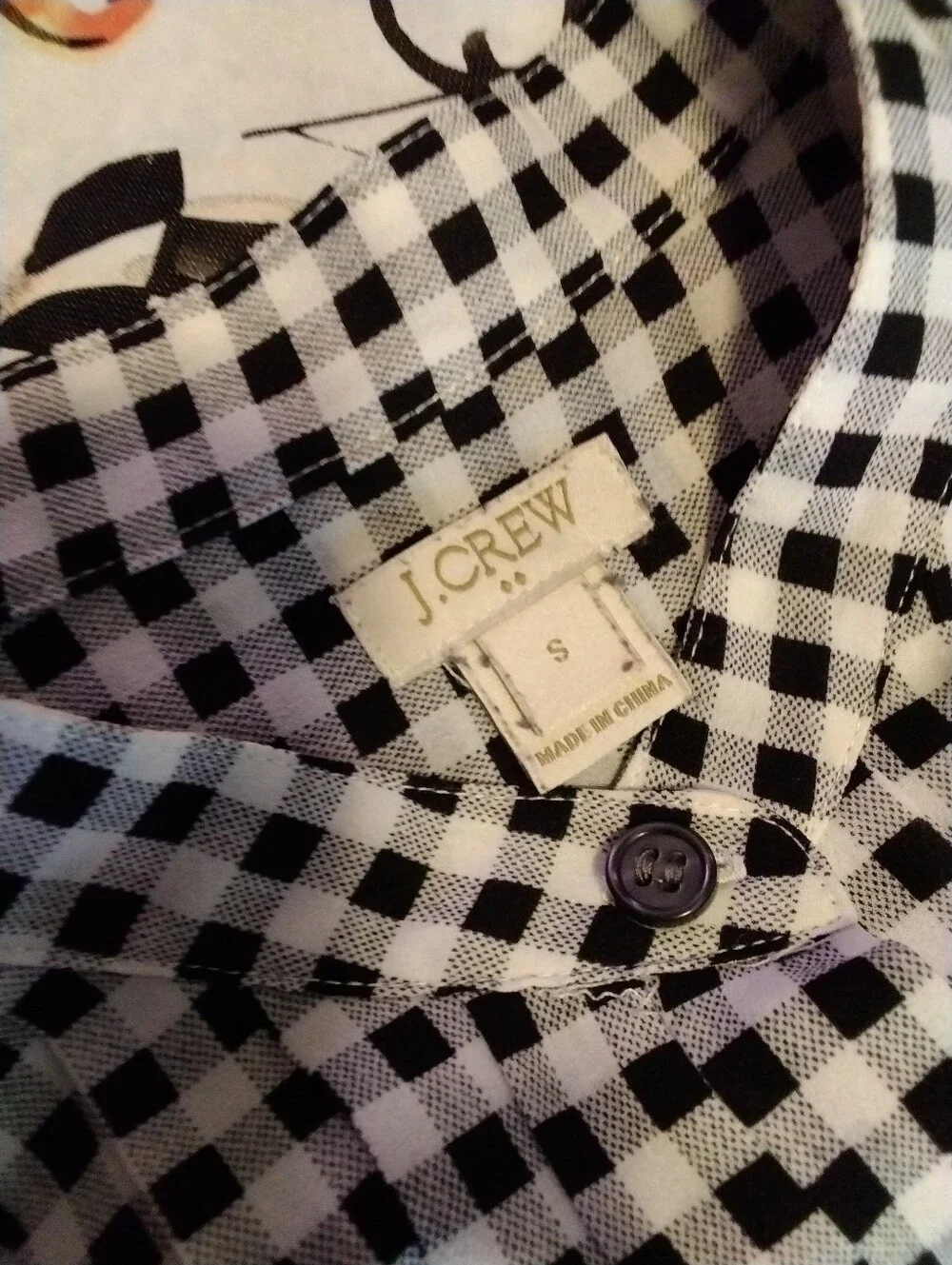 J.Crew Women’s size Small gingham print lightweight long sleeve blouse top shirt